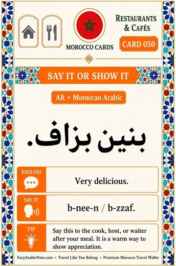 Morocco · Darija free Arabic travel card: Very delicious.